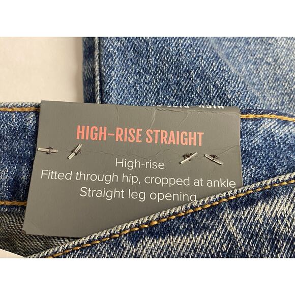 Torrid Women's Blue Button Fly High Rise Straight Studded Raw Hem Jeans Size 14R - Picture 9 of 10